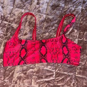 SHEIN | Red Snake Print Bikini Top | Size: Small